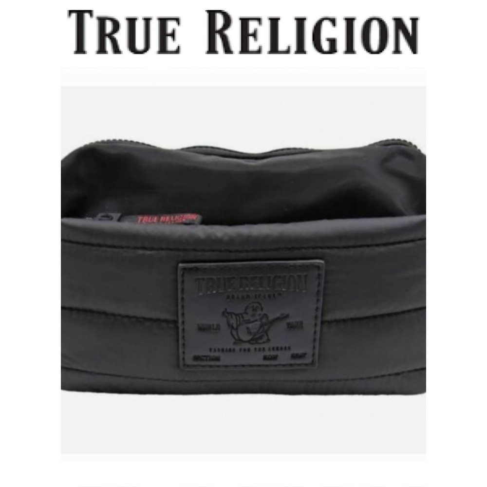 True Religion Whistler Red Trim World Tour Puffer Dopp Bag